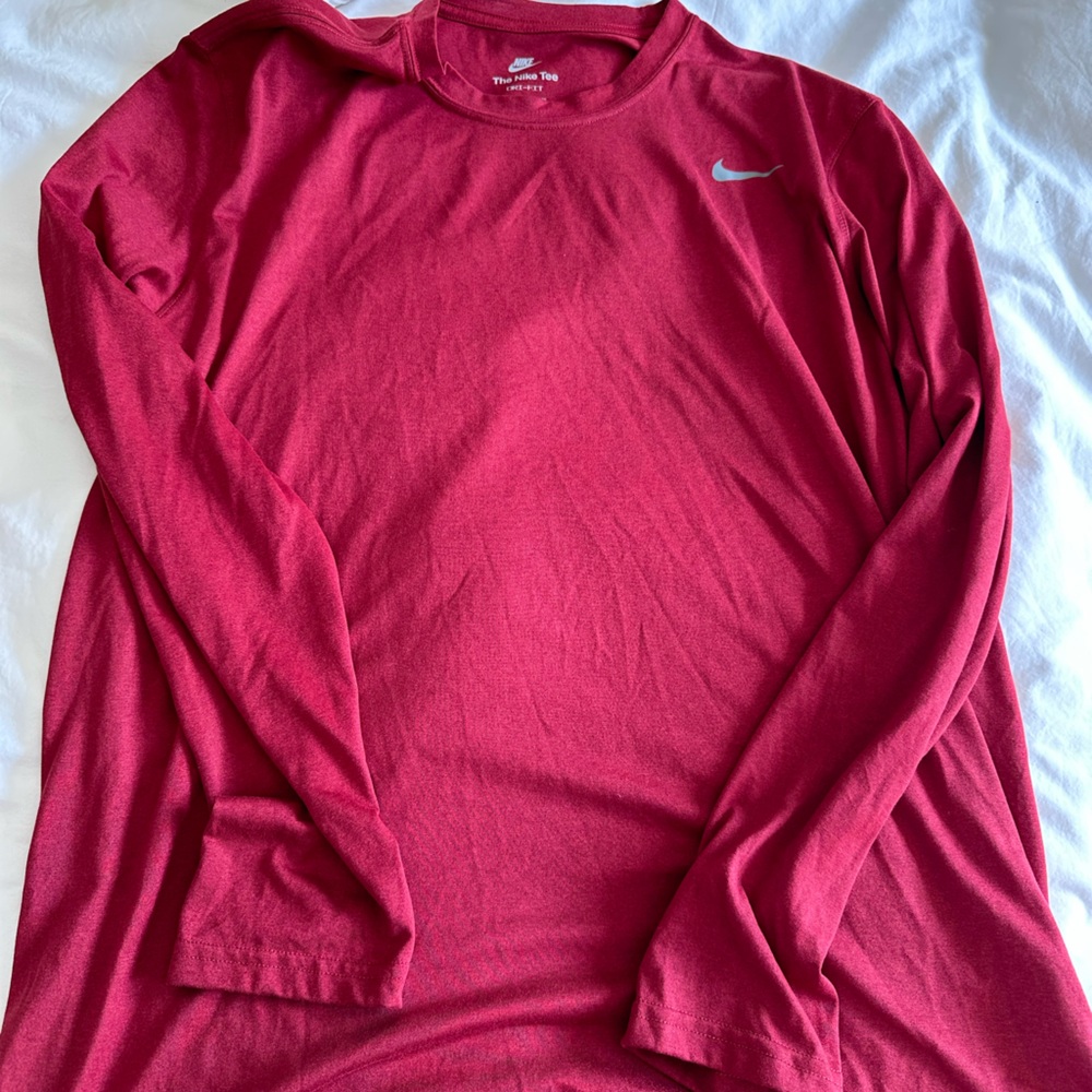 Red Nike Dri Fit- Long Sleeves